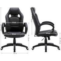 Silla de Escritorio de Oficina Ergonómica Regulable con Ruedas, Azul, 79 x 65 x 33 - details 32
