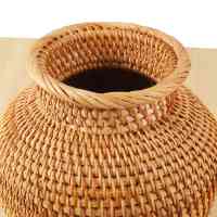 Florero tejido de ratán, florero artístico, decoración de mesa a la moda, maceta para plantas, suministros de jardinería para el hogar, flor - details 7