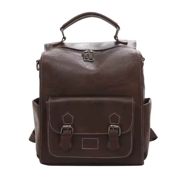 Mochila de Cuero de pu para Mujer, bolso de mano informal, bolso de viaje, bandolera - 1