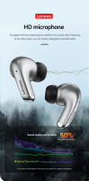 Lenovo-auriculares inalámbricos con Bluetooth, dispositivo de audio estéreo 9D, resistente al agua, con caja de carga, para iPhone - details 12