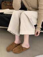Nuevos Zapatillas de Plataforma para Mujer Primavera-Verano 2025 Versátiles Cordones de Media Pantorrilla en Piel Arrugada - details 13