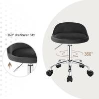 Taburete de oficina de terciopelo con ruedas, taburete giratorio, altura del asiento ajustable, altura 43-54,5 cm - details 4