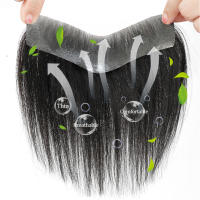 SHANGKE-tupés sintéticos para la frente, peluquín corto y recto estilo V, extensión de cabello, flequillo de cabello Natural 100% - details 2