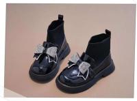 Botas cortas para niños nuevas de cuero de lona de caña alta de otoño e invierno - details 4
