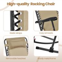 Plegable Carga 120KG con Reposabrazos y Apoyo para Cabeza 102x65,5x103 cm para Exterior Acampar Porche Balcón Beige - details 5