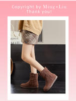 Nuevas botas apilables versátiles casuales botas cortas retro de fondo plano botas de mujer de terciopelo - details 7