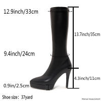 2025 Otoño/Invierno nuevas botas elásticas de gama alta, botas de moda de tacón alto con plataforma de agua puntiagudas - details 7