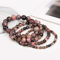 Pulsera de Piedra Mineral Zebra Rosa Frostada Natural Hecha a Mano Joyería de Meditación de Yoga - details 18