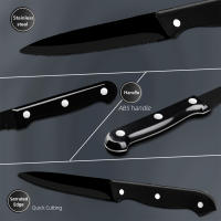 Steak Knives Set Cutlery Set 6/8 Pcs Full Tang Stainless Steel Sharp Serrated Dinner Knives Set Dishwasher Safe for Meat Bread - details 11