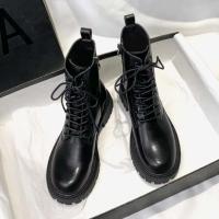 Ocio Chelsea nieve mujer invierno nuevos zapatos de tobillo de plataforma de tacón medio botas de moto de piel cálidas - details 0