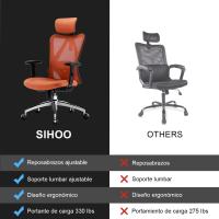 Silla de escritorio para computadora con reposacabezas ajustable y soporte lumbar, respaldo alto, silla ejecutiva giratoria para oficina en casa (azul claro) - details 35