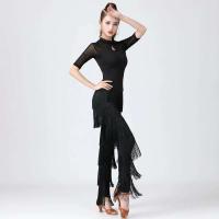 Top mujeres latinas, entrenamiento básico TRE para niñas, trajes de salón, baile de samba, tango, flamenco, camiseta de práctica de baile, 2024 - details 6
