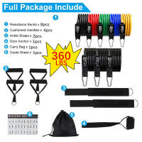 Juego de bandas de resistencia para ejercicios físicos, tubos elásticos, cuerda de tracción, banda de Yoga, equipo de entrenamiento para gimnasio en casa, 360 libras - details 2