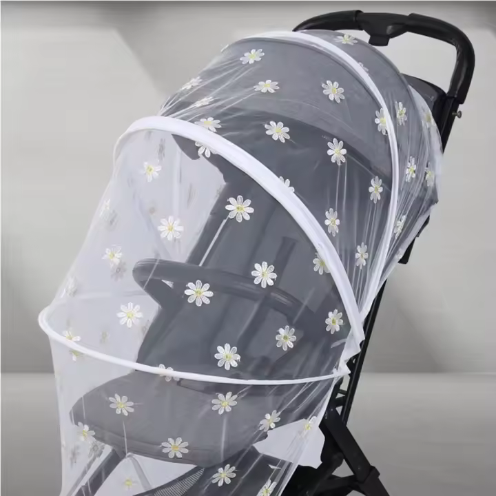 Mosquitera para cochecito de bebé con diseño de margarita, accesorios para cochecito de bebé, toldo de malla de verano con cremallera, mosquitera para cochecito, cubierta completa - 1