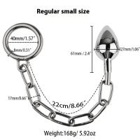 Juguetes sexuales para adultos de acero inoxidable, cadena, anillo con tapón Anal, estimulador de tracción de expansión para patio trasero, masaje de próstata, placer - details 4