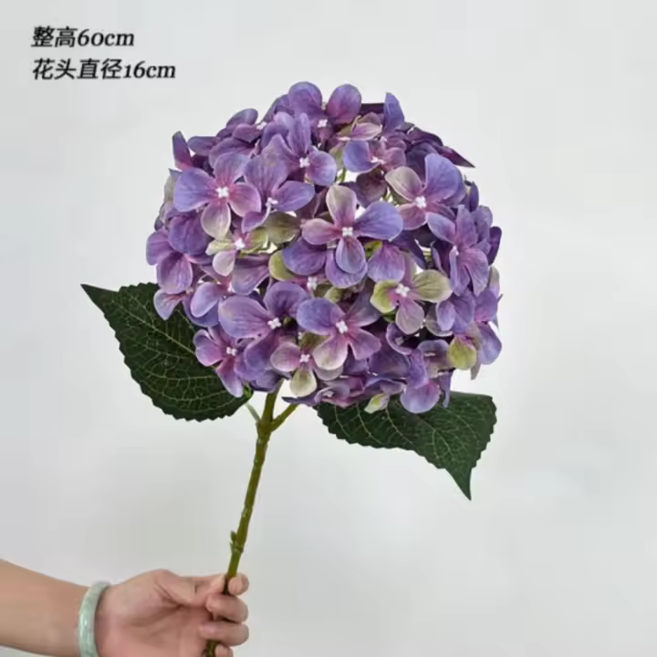 Princesa hortensia flor simulada tela de seda flor falsa ramo biónico sala de estar mesa de comedor adorno arreglo floral flor decorativa alto sentido - 1