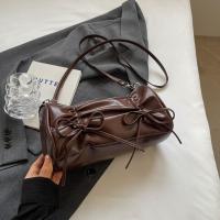Bolso de mano con lazo plisado para niña, bolso de hombro con pajarita de Balletcore de estilo coreano, bolso de compras Y2K de cuero PU - details 2
