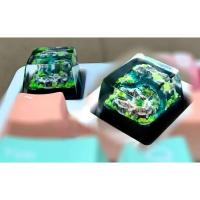 Teclado nical de resina hecho a mano, juego de teclas translúcidas personalizadas con escena natural creativa - details 0