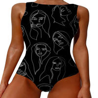 Arte corporal abstracto Traje de baño onesie transfronterizo de alta elasticidad europeo y americano - details 11
