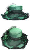 Elegante Sombrero de Derby de Organza Estilo de Fedora de Verano con Gorro Secado en Secado - details 6