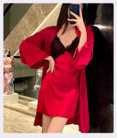 Elegante Vestido de Noche de Seda de Hielo Robe de Dormir de Alta Gama para Mujeres - details 18