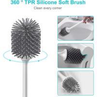 Escobilla de baño, escobilla de silicona de secado rápido, escobilla de silicona y soporte para montaje en suelo o pared（Blanco） - details 1