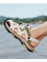 Zapatos de playa primavera-verano 2025 nuevos zapatos de cuero para hombre resistentes al desgaste y duraderos sandalias de punta cerrada sandalias para exteriores - details 1