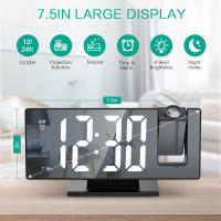 Reloj despertador Digital LED con proyección 3D, pantalla de repetición, temperatura, Brillo automático, cabecera de dormitorio, Gif para el hogar - details 0