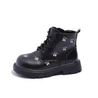Botas de cuero bordadas para niños y niñas, botines de princesa versátiles, diseño a la moda, otoño - details 14