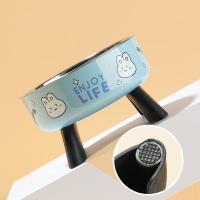 Cuenco de acero inoxidable con base alta para gatos, protección para el cuello, cuencos elevados antideslizantes para gatos con soporte de gran capacidad - details 6