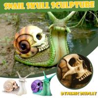 Escultura de Calavera de Caracol Decoración Gótica Estatua de Caracol para Jardín Figura de Halloween Adorno de Escritorio Artesanía de Resina DIY - details 11