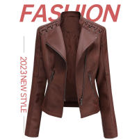 Chaqueta de Mujer de Cuero Sintético Estilo Varsity Moto Biker Bomber Ligera Casual Outerwear Short Coats con Cierre de Cremallera y Forro de Poliéster Adecuada para Otoño e Invierno - details 21