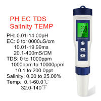 Medidor Digital 5 en 1 de PH, TDS, EC, probador de temperatura de salinidad, conductividad, filtro de agua, pluma de pureza con retroiluminación, 50% de descuento - details 0