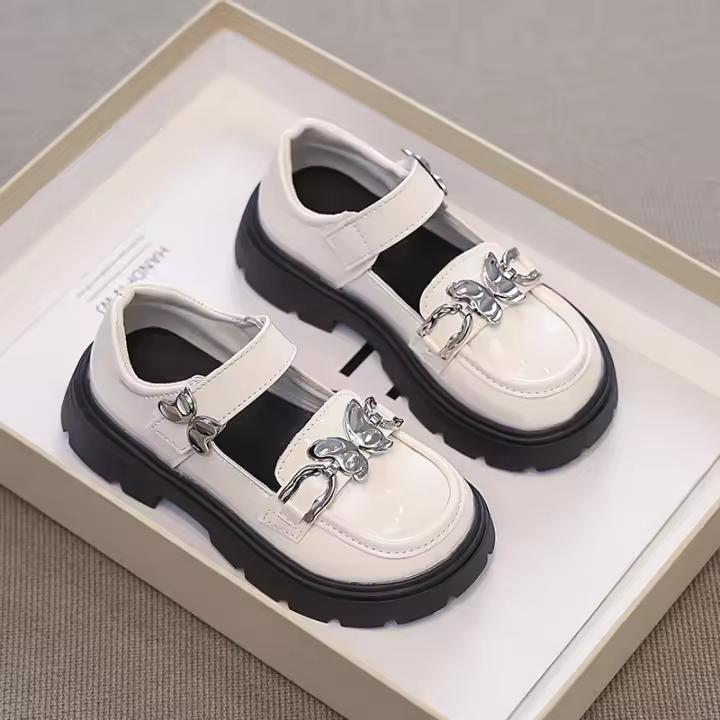 Mary Janes Zapatos de Cuero con Hebilla de Mariposa de Metal para Hombres - 1