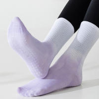 Calcetines de algodón de media pantorrilla, medias transpirables de Color degradado para Yoga, Pilates, profesionales, antideslizantes, gimnasio, baile, Fitness, deportes, novedad - details 1