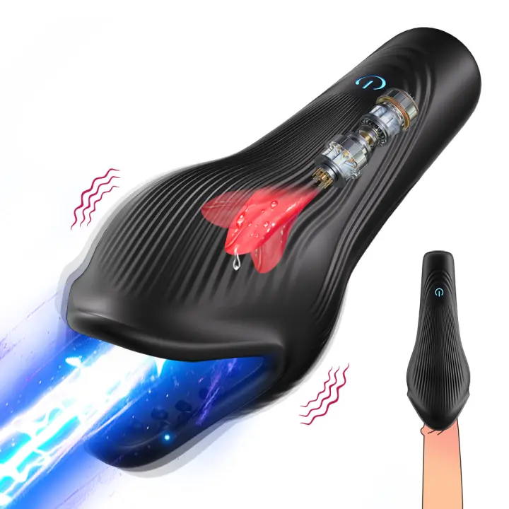Vibrador para pene, entrenador de glande para hombres, masajeador de pene para lamer la lengua, masturbador masculino, vibradores para glande, Juguetes sexuales para adultos - 1