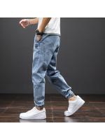 Pantalones Cargo Harem Para Hombre Negro Azul Estilo Callejero Primavera Verano Denim Midweight Cierre Con Cordón Talla Grande Hasta 8XL - details 3