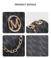 Bolso Cuadrado Pequeño Floral Vintage Bolso Negro de Moda para Mujeres con Cadena Cruzada - details 4