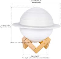 Lámpara de noche Saturno con impresión 3D, Luz De Luna con Control remoto táctil, decoración de dormitorio, regalos para niños, 13/16/22cm, 16 colores - details 6