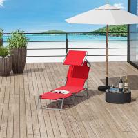 Tumbona Plegable Tumbona de Jardín Exterior Reclinable con Toldo Desmontable con Ángulo Regulable Respaldo Ajustable en 4 Niveles para Terraza Piscina Patio 187x58x36 cm Marrón - details 19