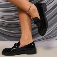 Elegantes Mocasines de Cuero Patente Zapatos de Oficina para Mujeres con Suela Gruesa y Patacha - details 9