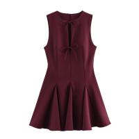 Vestido clásico de moda para mujer con dobladillo ancho y lazo - details 3
