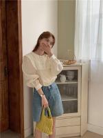 Blusa de verano para mujer, camisa de primavera, blusa para mujer, Blusas largas de gasa, informales, elegantes, Vintage, de manga larga, holgada de gran tamaño, blanca - details 39