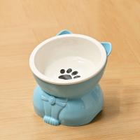 Dispensador de alimentos, cuenco de cerámica para gatos, cuenco creativo y bonito para base alta, alimentador antideslizante desmontable para mascotas, gatito y cachorro - details 1