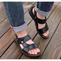 Sandalias de cuero suave de verano para hombre, sandalias antideslizantes informales con punta abierta para exteriores, sandalias deportivas cómodas para playa - details 16