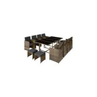 Conjunto de Jardín Exterior de Ratán Muebles para 4 Personas Terraza con Mesa de Vidrio - details 9