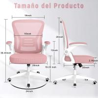 Silla de Escritorio Ergonómica con Reposacabezas Ajustable y Soporte Lumbar, Respaldo de Malla Transpirable, Reposabrazos Abatibles de 90 ° , Silla Giratoria de 360 ° - details 64
