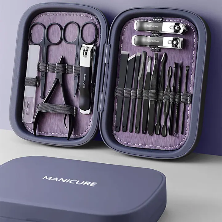 Kit de accesorios y herramientas para manicura profesional, cortaúñas, torno, pedicura, 18 Piezas - 1