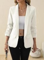 Blazer ajustado con solapa para mujer, color negro, Primavera - details 9