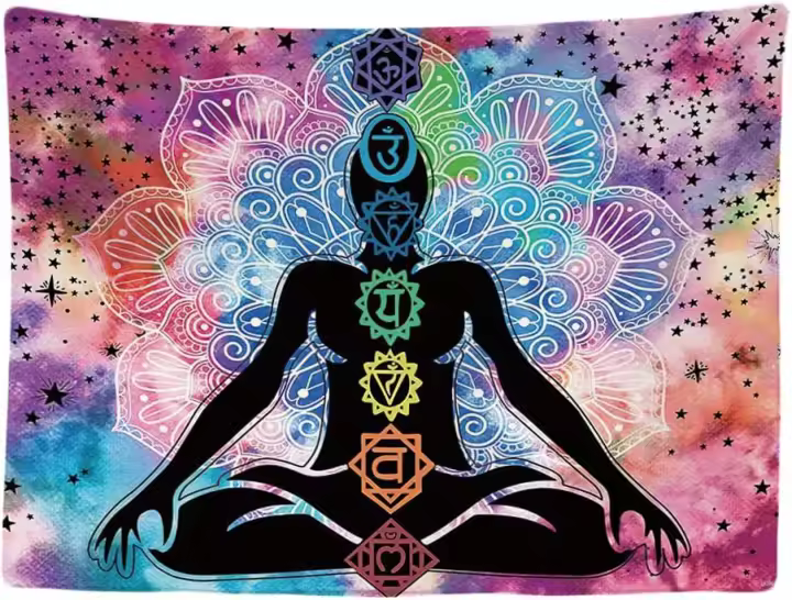Decoración del Hogar Tapiz Mural Grande de Mandala de Curación Chakra Tapiz Decorativo para Dormitorio Sala de Estar - 1